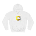 3D Yellow Letter C with Character Hoodie | Initial Monogram Sweatshirt