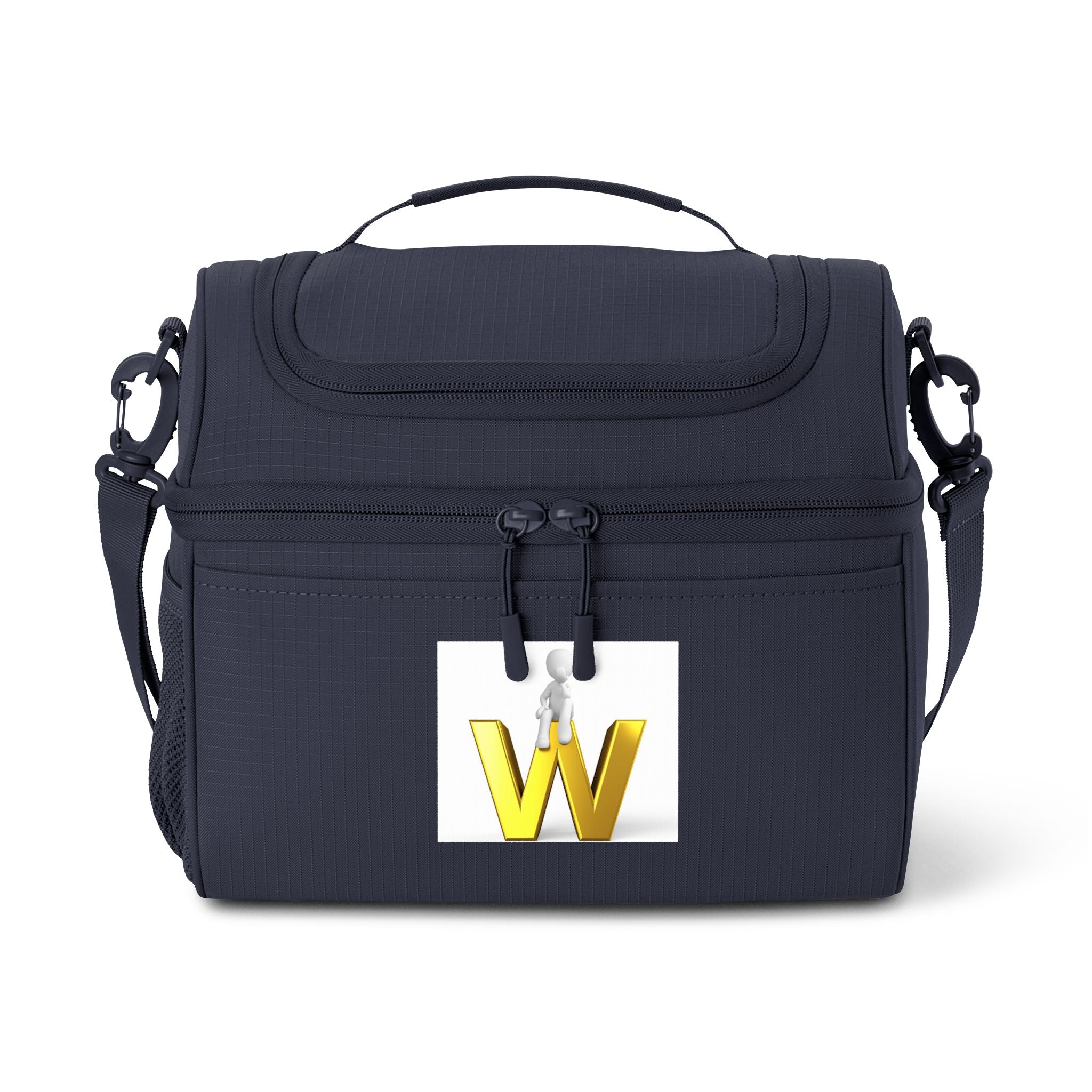 Gold Letter W Monogram Cooler Bag | Insulated Lunch Tote