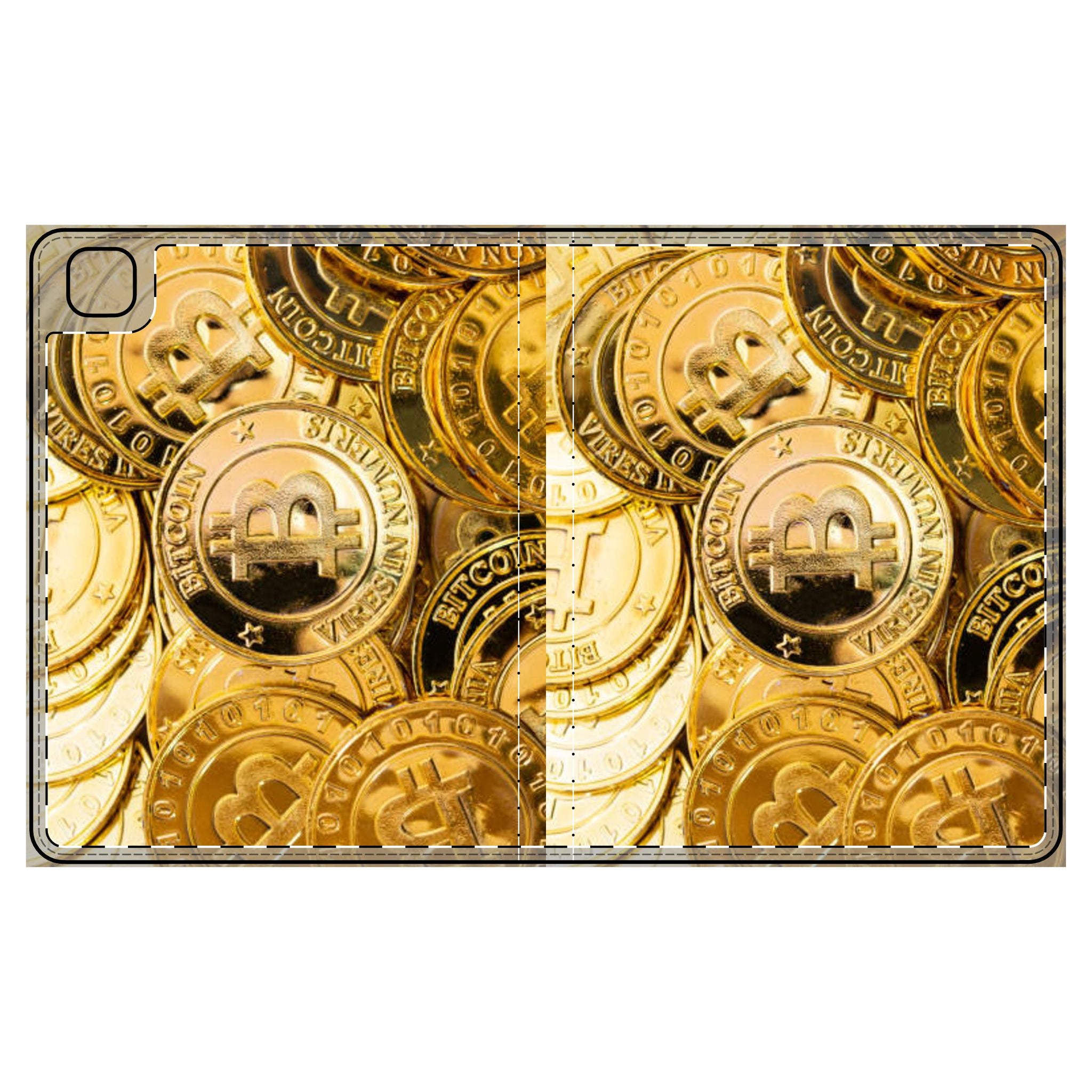 Gold Bitcoin Coins Tablet Folio Case | Crypto Cryptocurrency Tablet Cover
