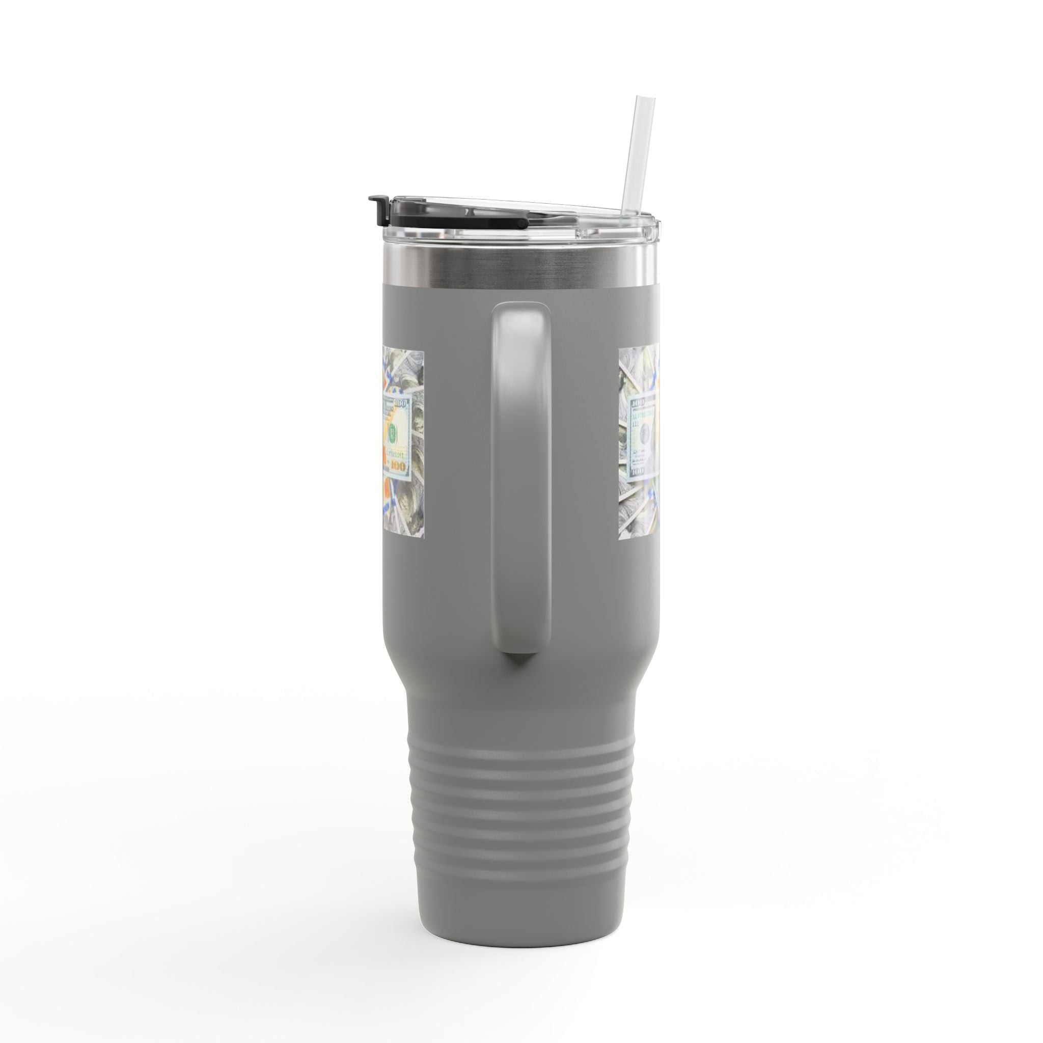 Stacked Hundred Dollar Bills Insulated Travel Mug | 40oz