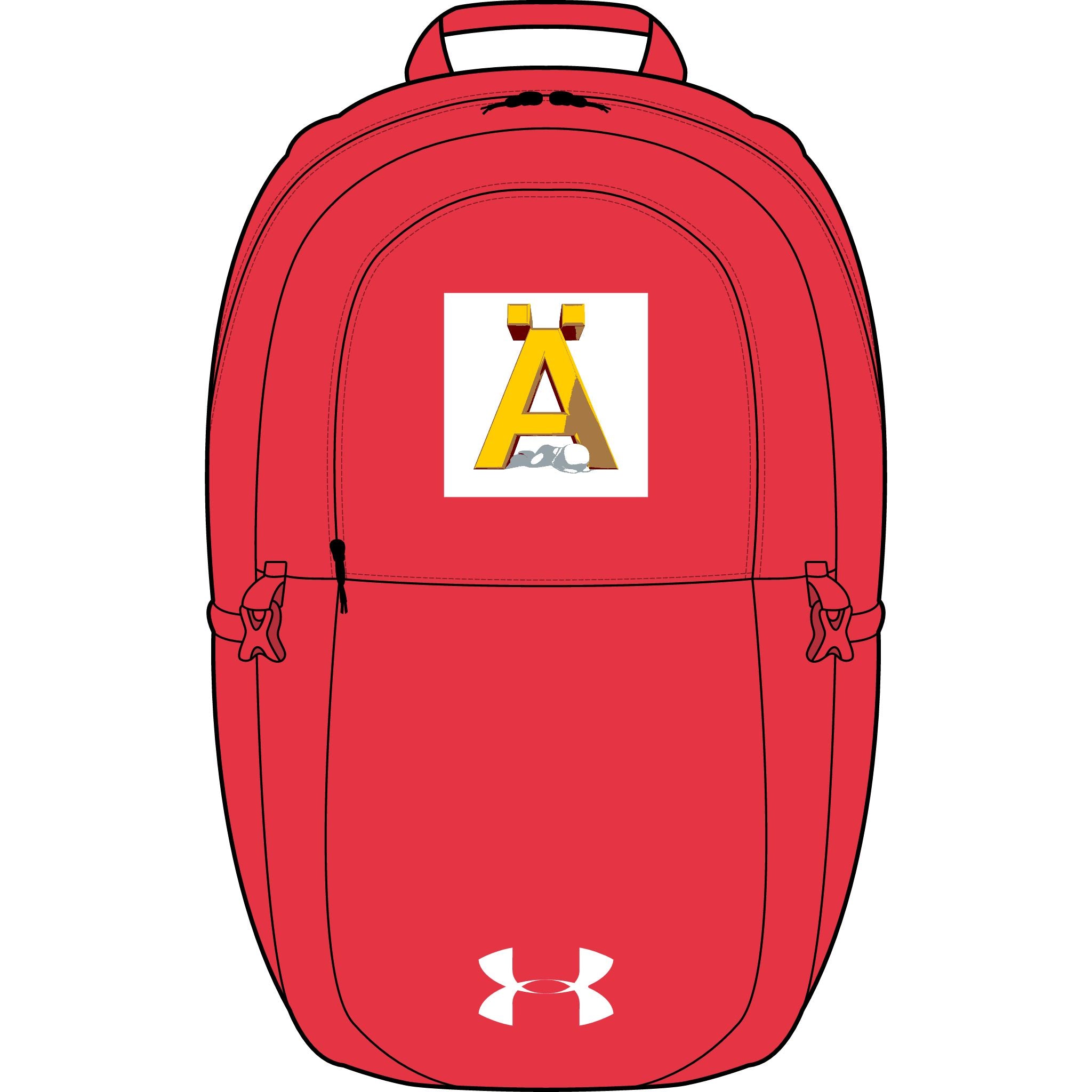 Buchstabe Ä mit Ski-Symbol Rucksack | Bestickter Monogramm-Aufnäher