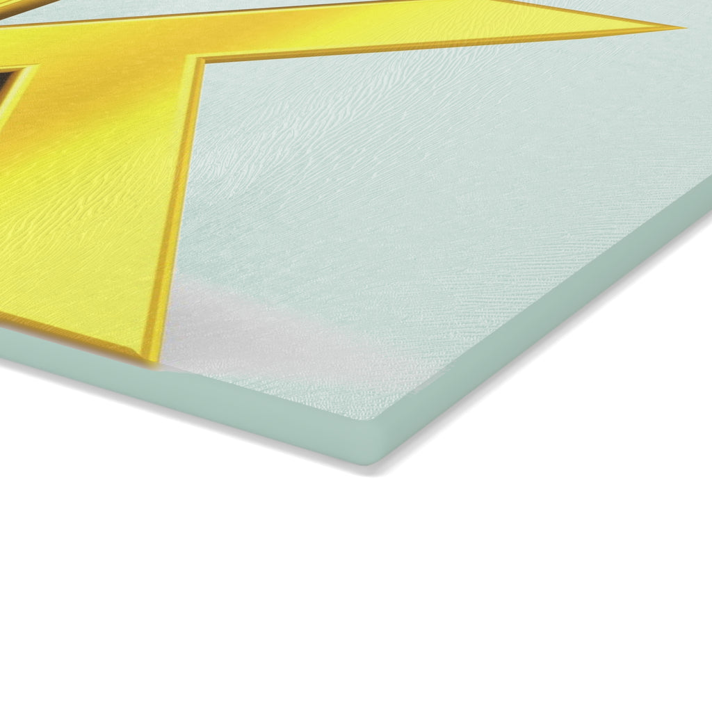 Gold Letter K design Glass Cutting Board | Monogram Initial K