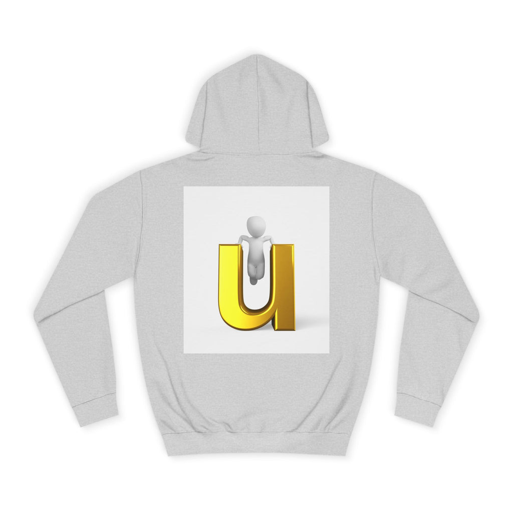 3D Gold Letter U Hoodie | Minimal Initial Sweatshirt
