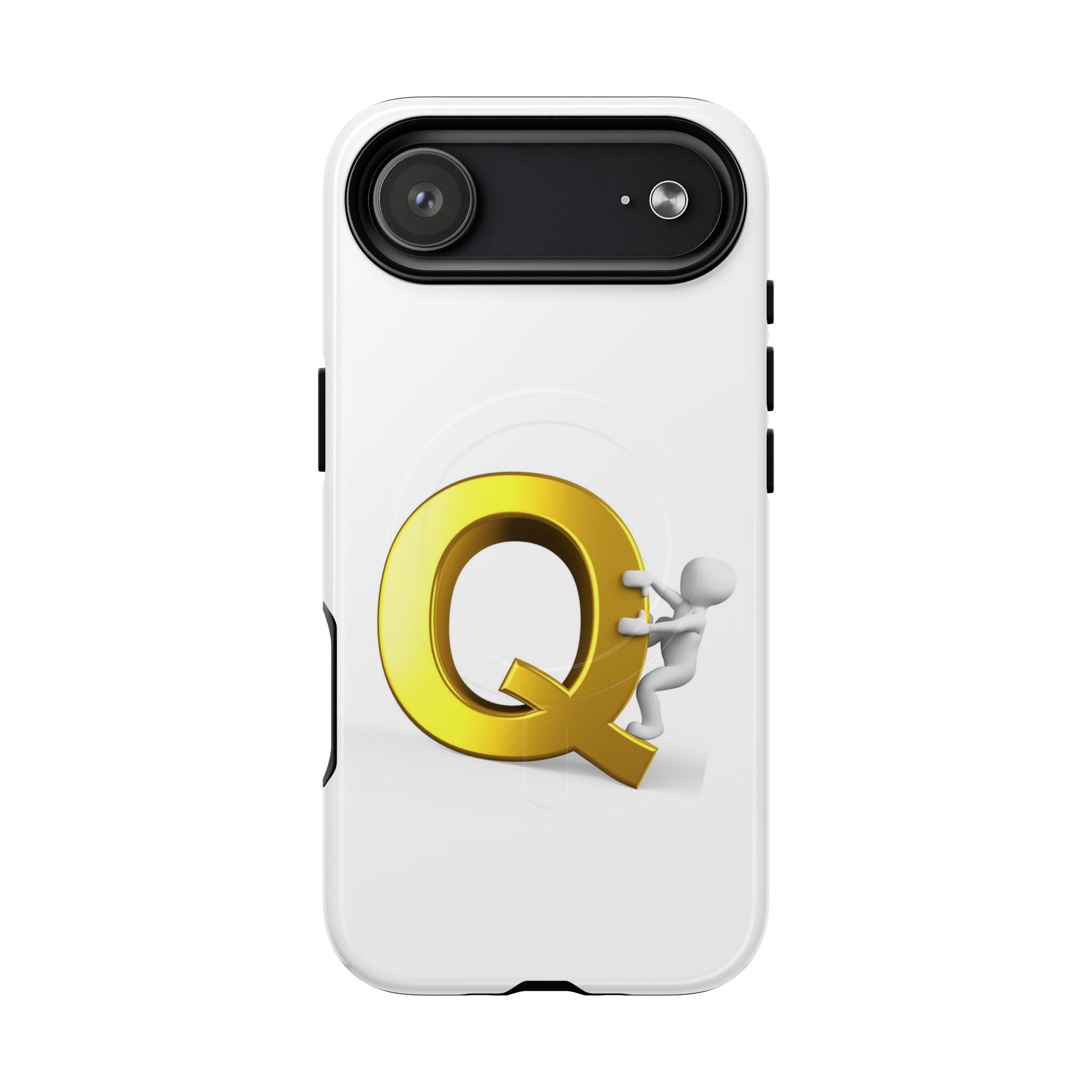 Coque de téléphone motif Lettre Q dorée | Coque de protection magnétique