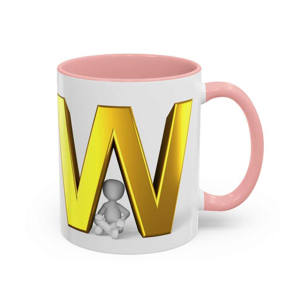 Gold Letter W Initial Mug | Accent Coffee Mug 11oz 15oz