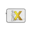 3D Stick Figure with Gold X Laptop Sleeve | Minimal Tech Design