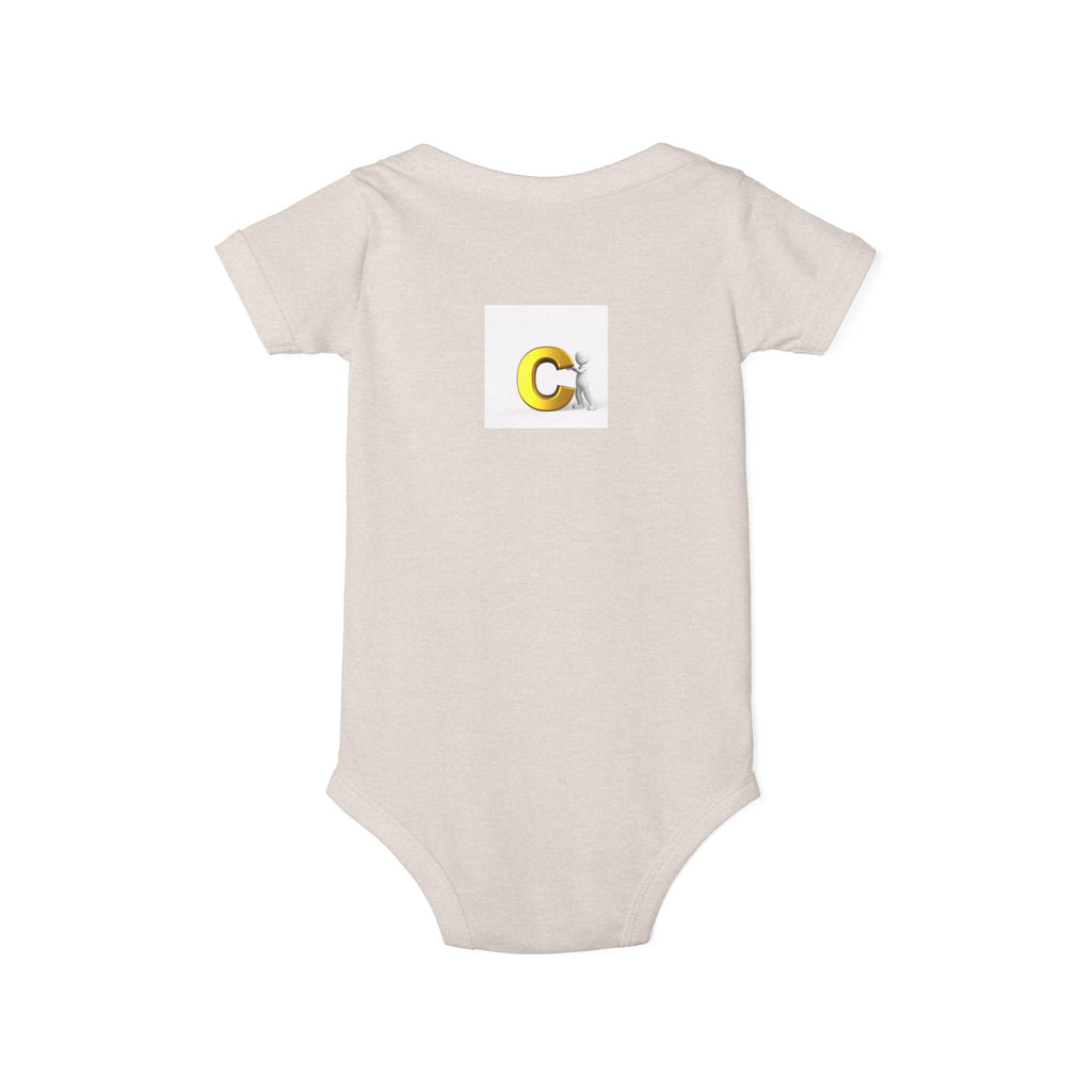 Letter C Chick Infant Onesie | Baby Monogram Initial Bodysuit