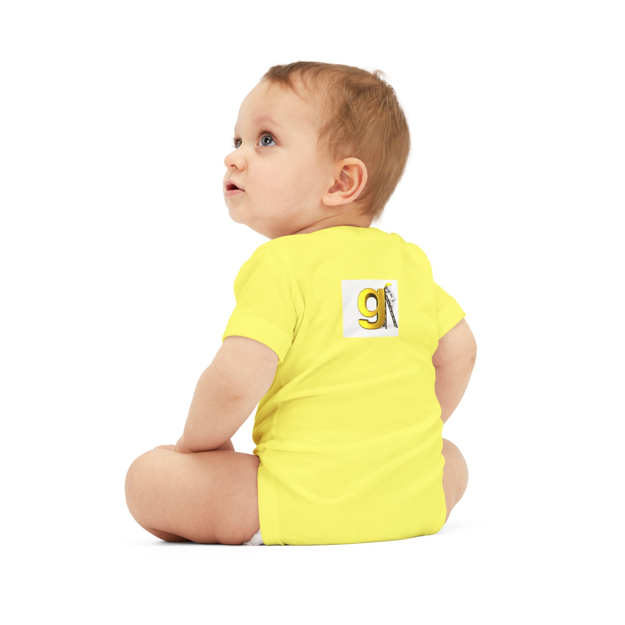 Yellow Letter G with worker Onesie | Baby Bodysuit, Alphabet Initial