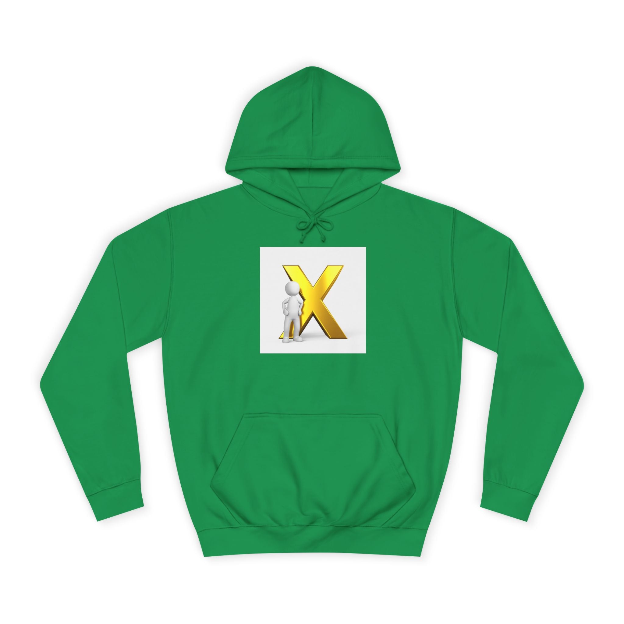Sweat à capuche graphique lettre X dorée | Sweat à capuche Initial X avec figurine 3D