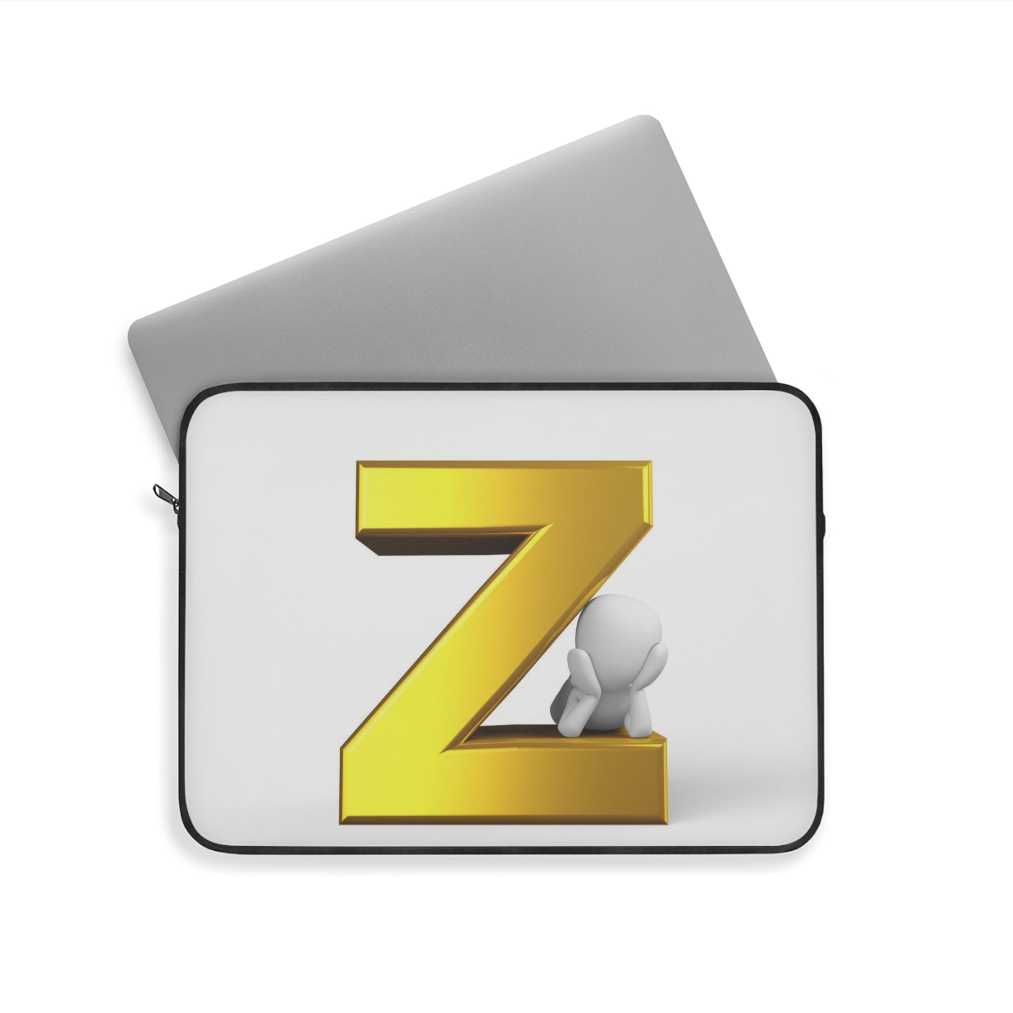 Gold Letter Z Monogram Laptop Sleeve | Initial Z Sleeve