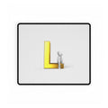 Gold Letter L with Sitting Figure Desk Mat | Minimal Initial Mouse Pad
