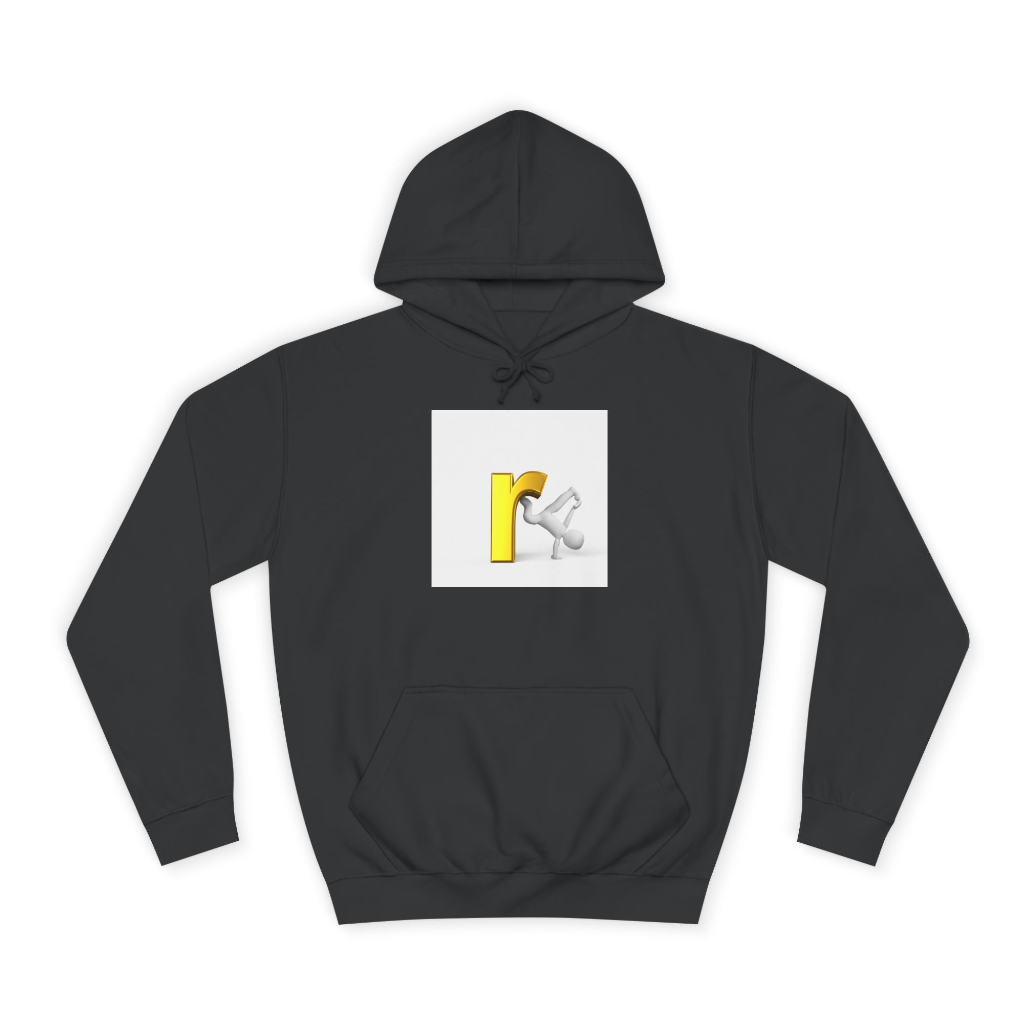 Yellow Letter R Character Hoodie | Playful Typographic Design