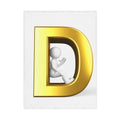 Gold Letter D with Playful Figure Toddler Blanket | Monogram Initial D
