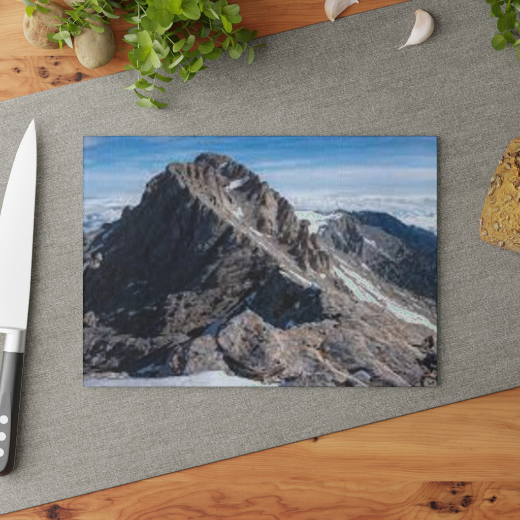 Mountain Peak Glass Cutting Board | Scenic Photo, Kitchen Countertop