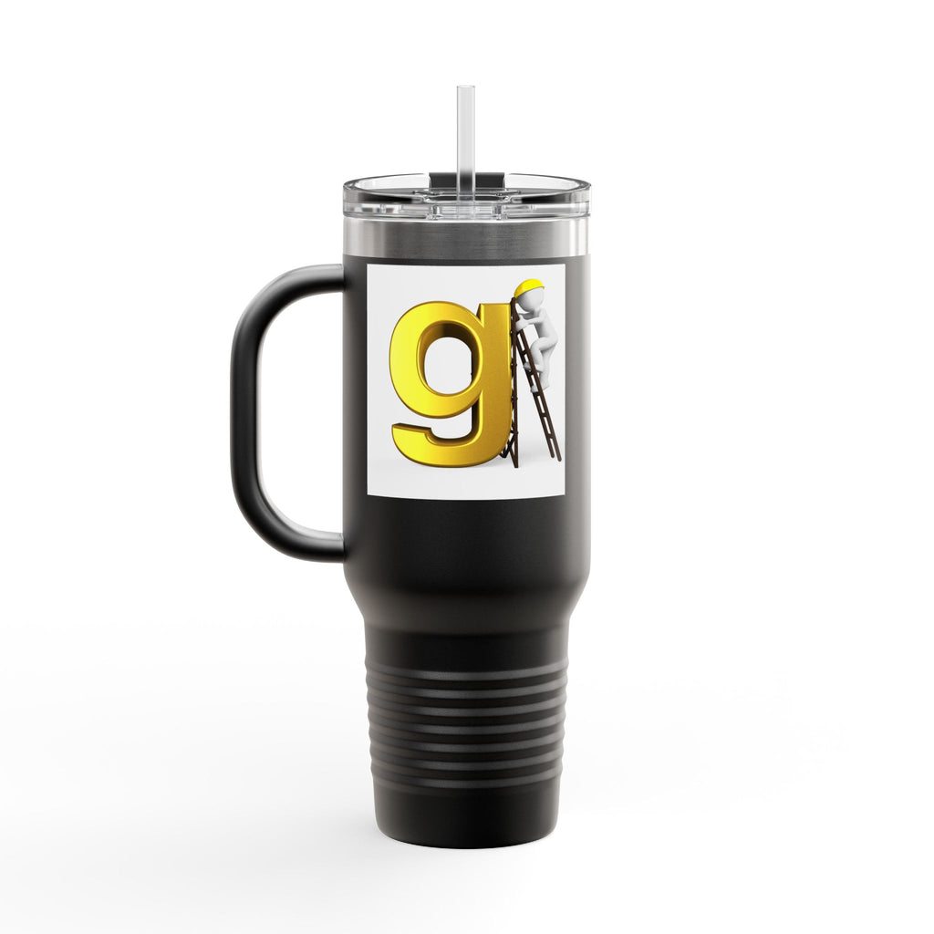 Yellow Letter G Monogram Travel Mug | 40oz Insulated Tumbler