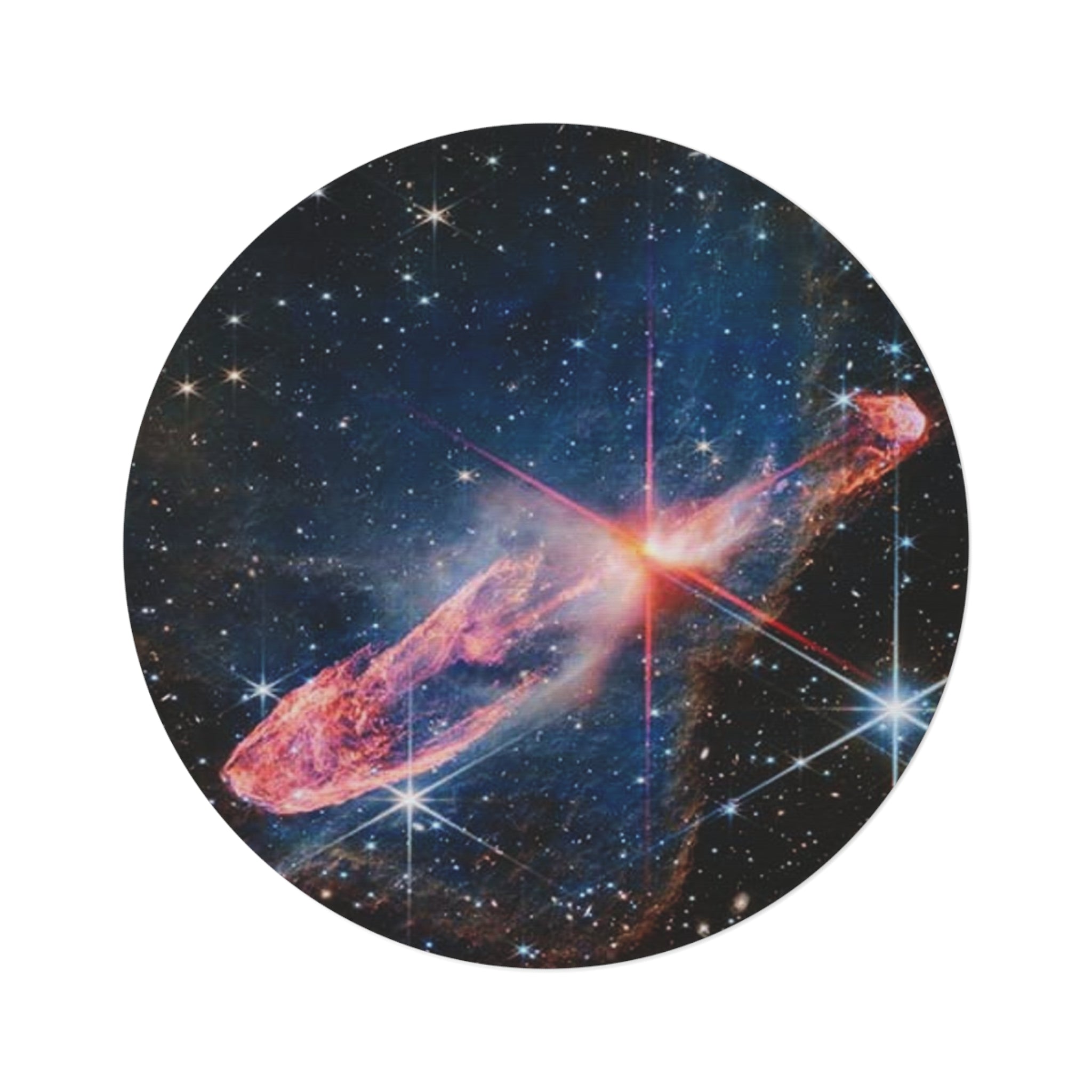 Cosmic Nebula Round Rug | Galaxy Space Stars Floor Mat