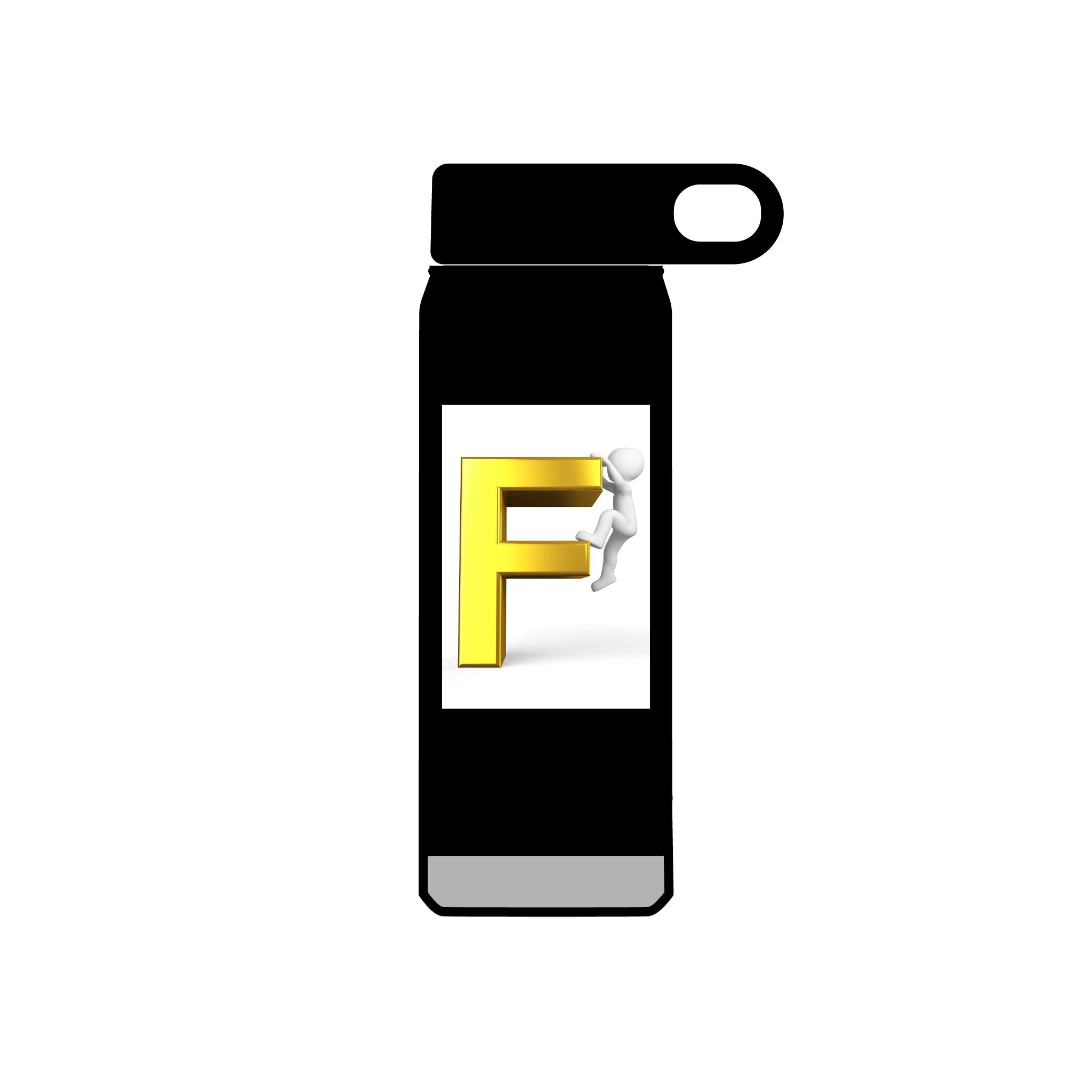 Yellow 3D Letter F with Climber Water Bottle | 20oz Bottle