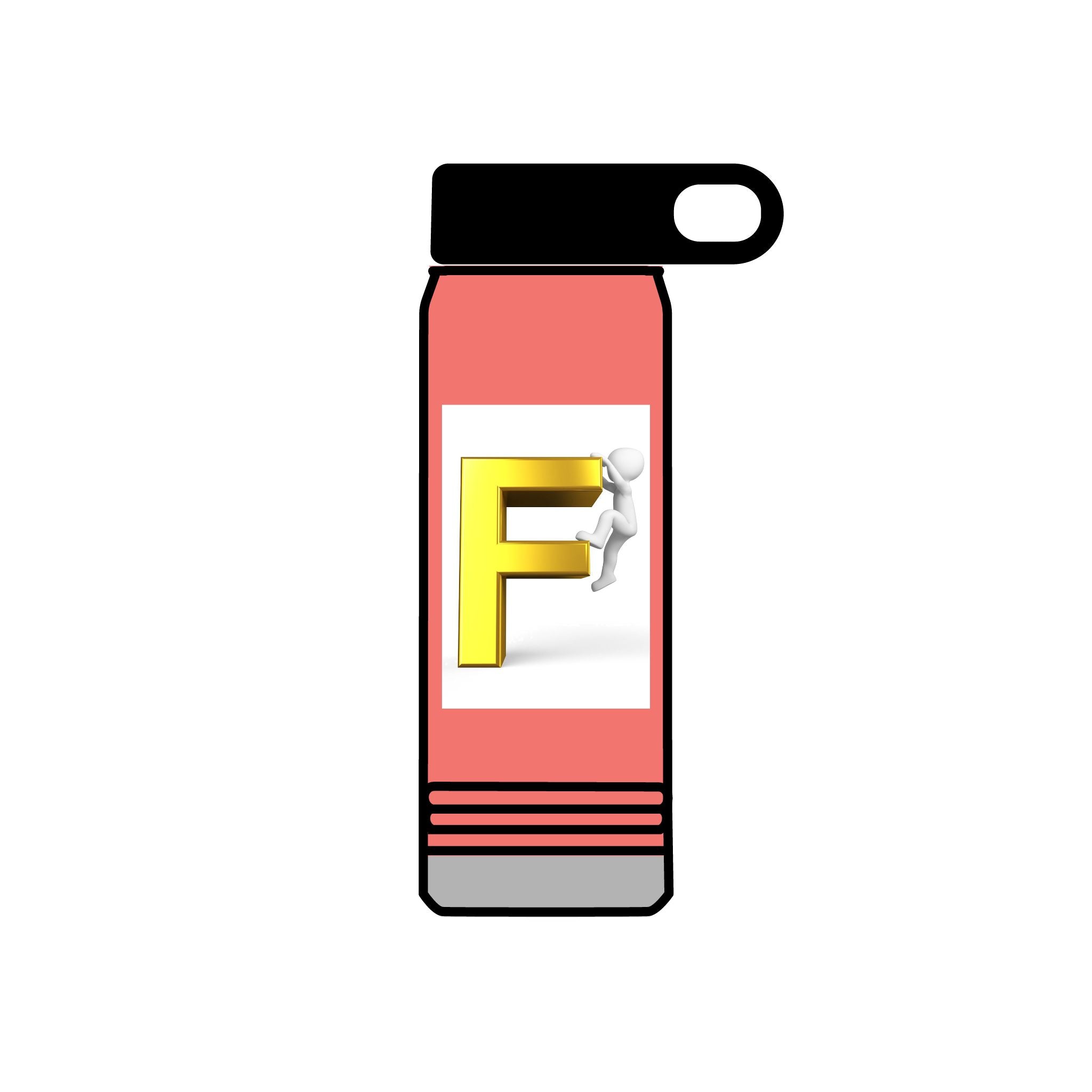 Yellow 3D Letter F with Climber Water Bottle | 20oz Bottle