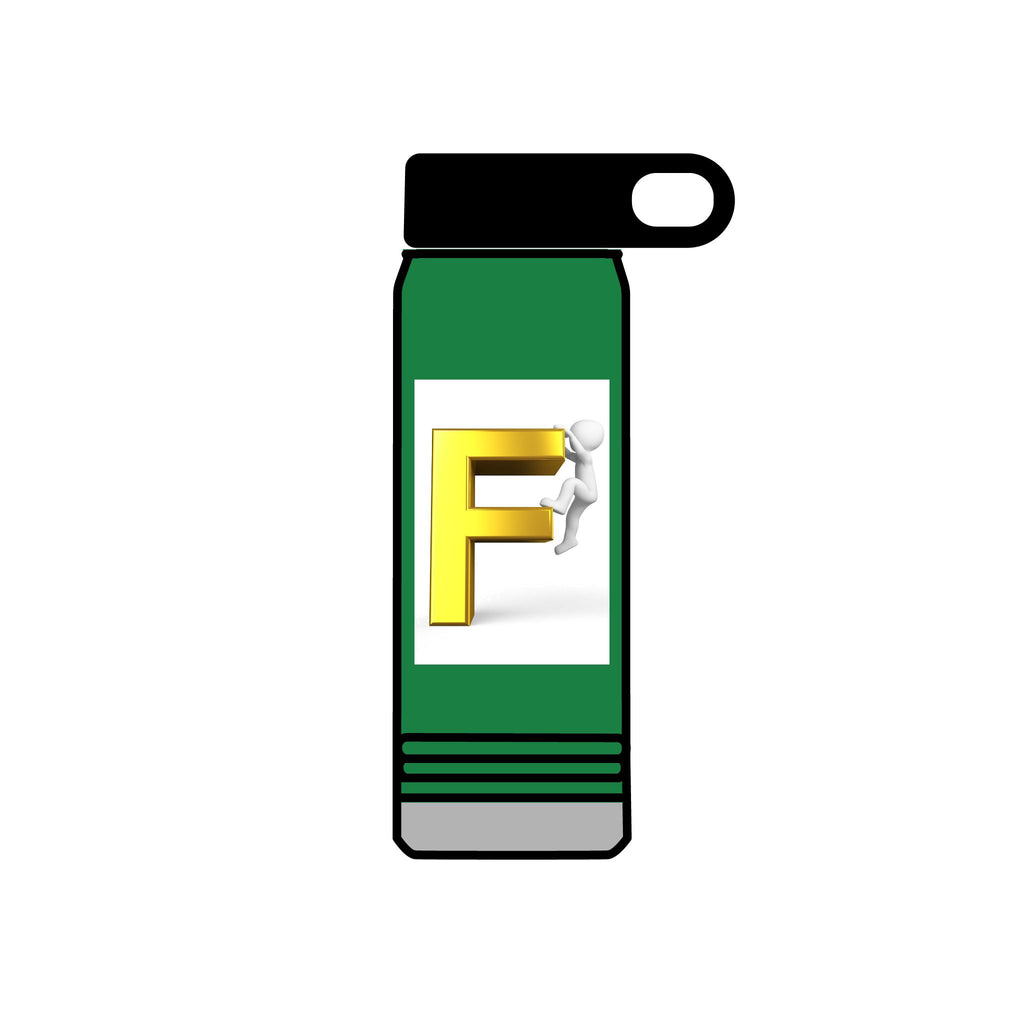 Yellow 3D Letter F with Climber Water Bottle | 20oz Bottle