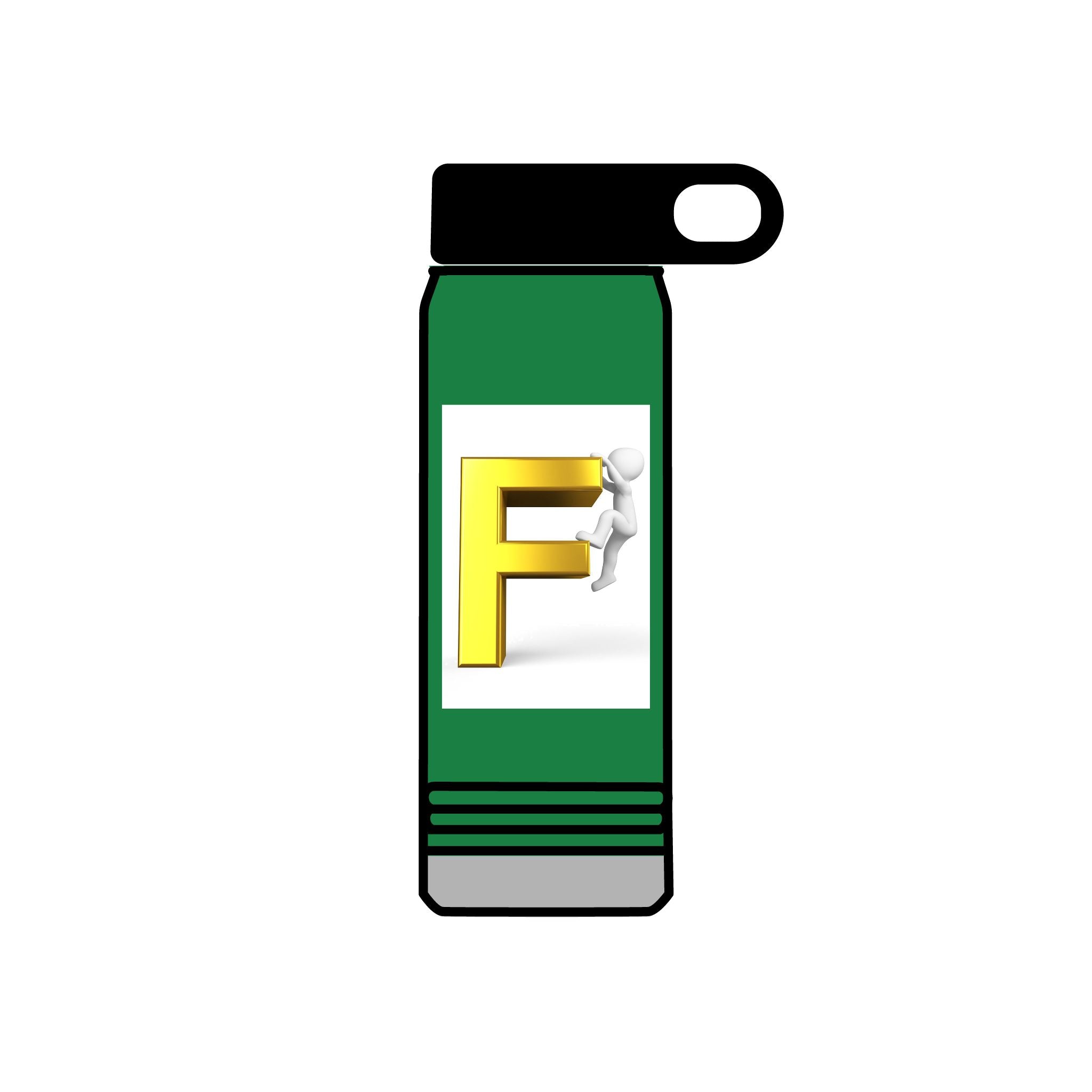 Yellow 3D Letter F with Climber Water Bottle | 20oz Bottle