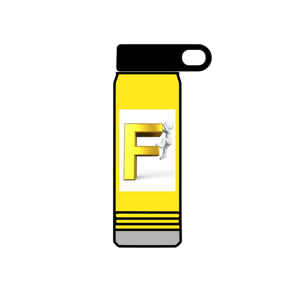 Yellow 3D Letter F with Climber Water Bottle | 20oz Bottle
