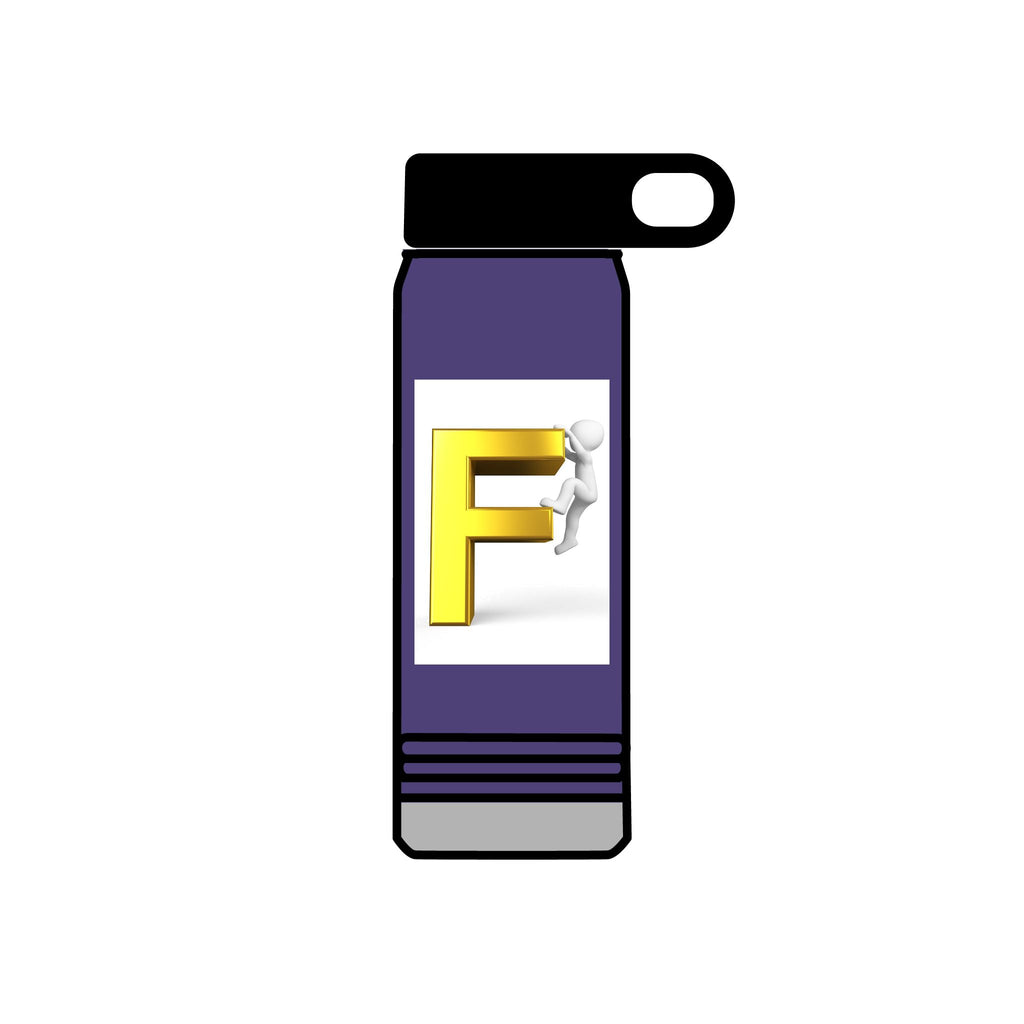 Yellow 3D Letter F with Climber Water Bottle | 20oz Bottle