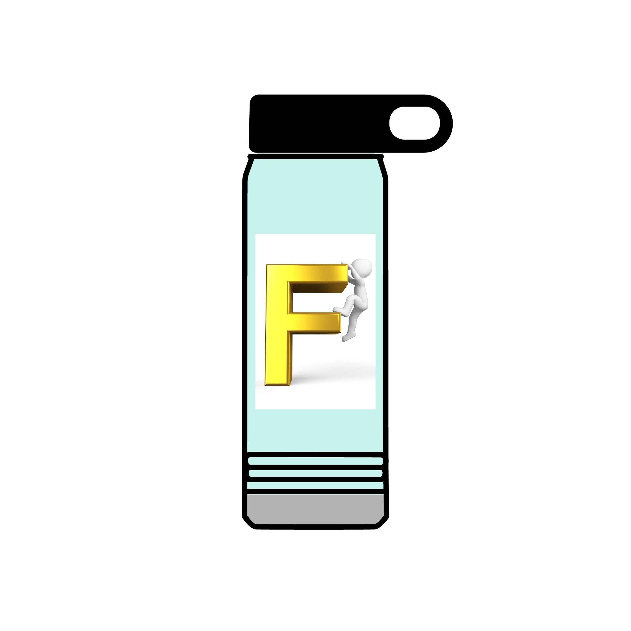 Yellow 3D Letter F with Climber Water Bottle | 20oz Bottle