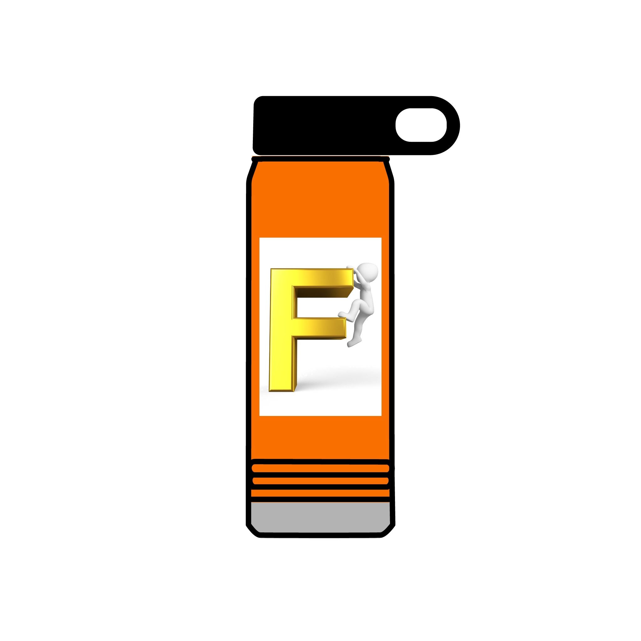 Yellow 3D Letter F with Climber Water Bottle | 20oz Bottle