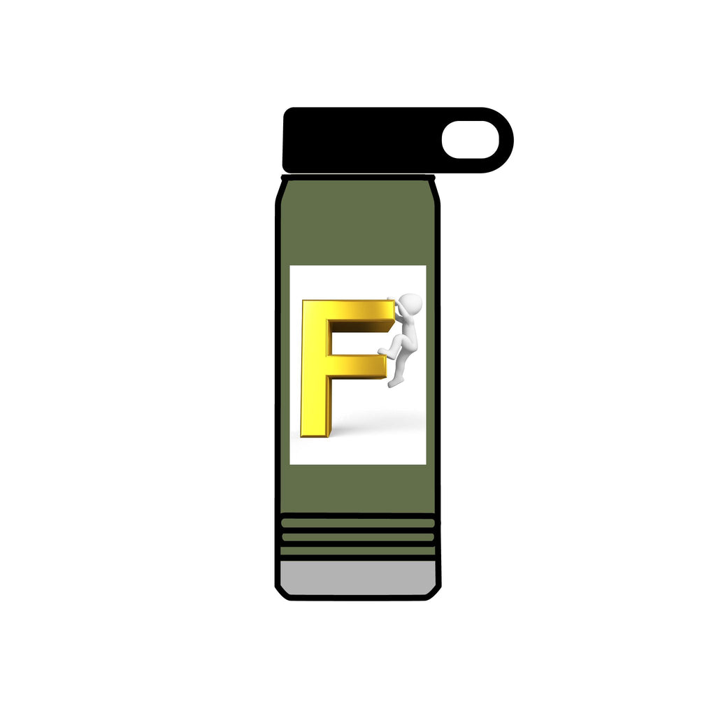 Yellow 3D Letter F with Climber Water Bottle | 20oz Bottle