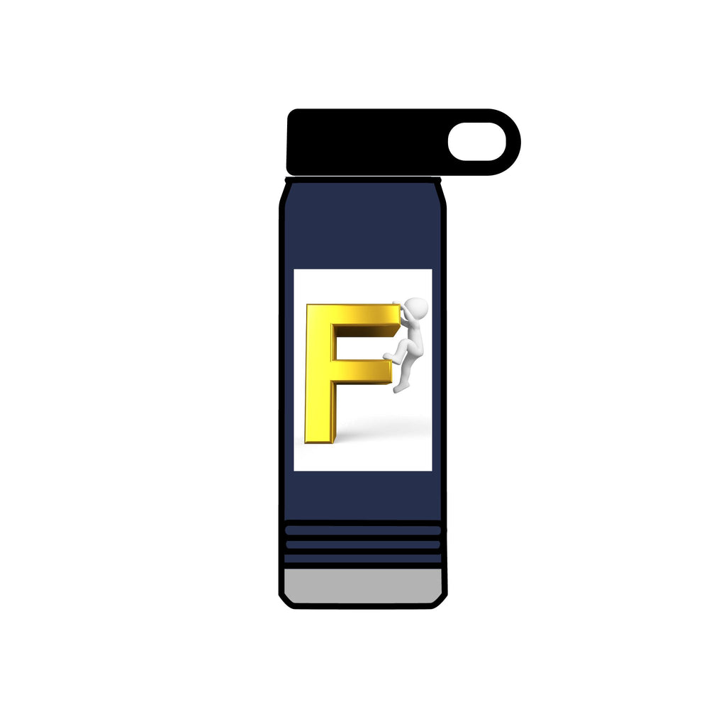 Yellow 3D Letter F with Climber Water Bottle | 20oz Bottle