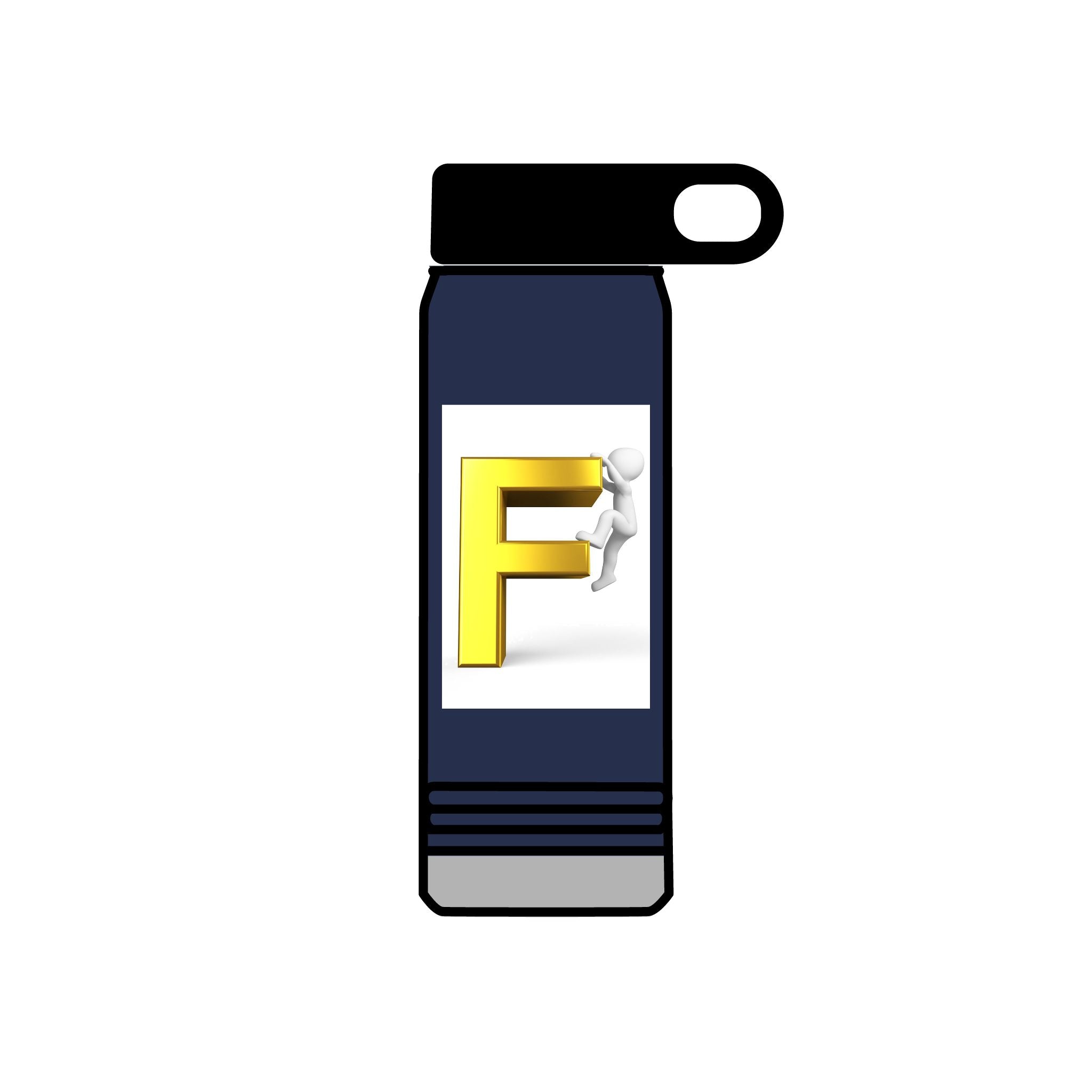 Yellow 3D Letter F with Climber Water Bottle | 20oz Bottle