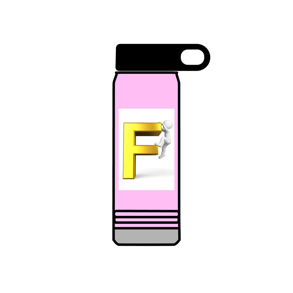 Yellow 3D Letter F with Climber Water Bottle | 20oz Bottle