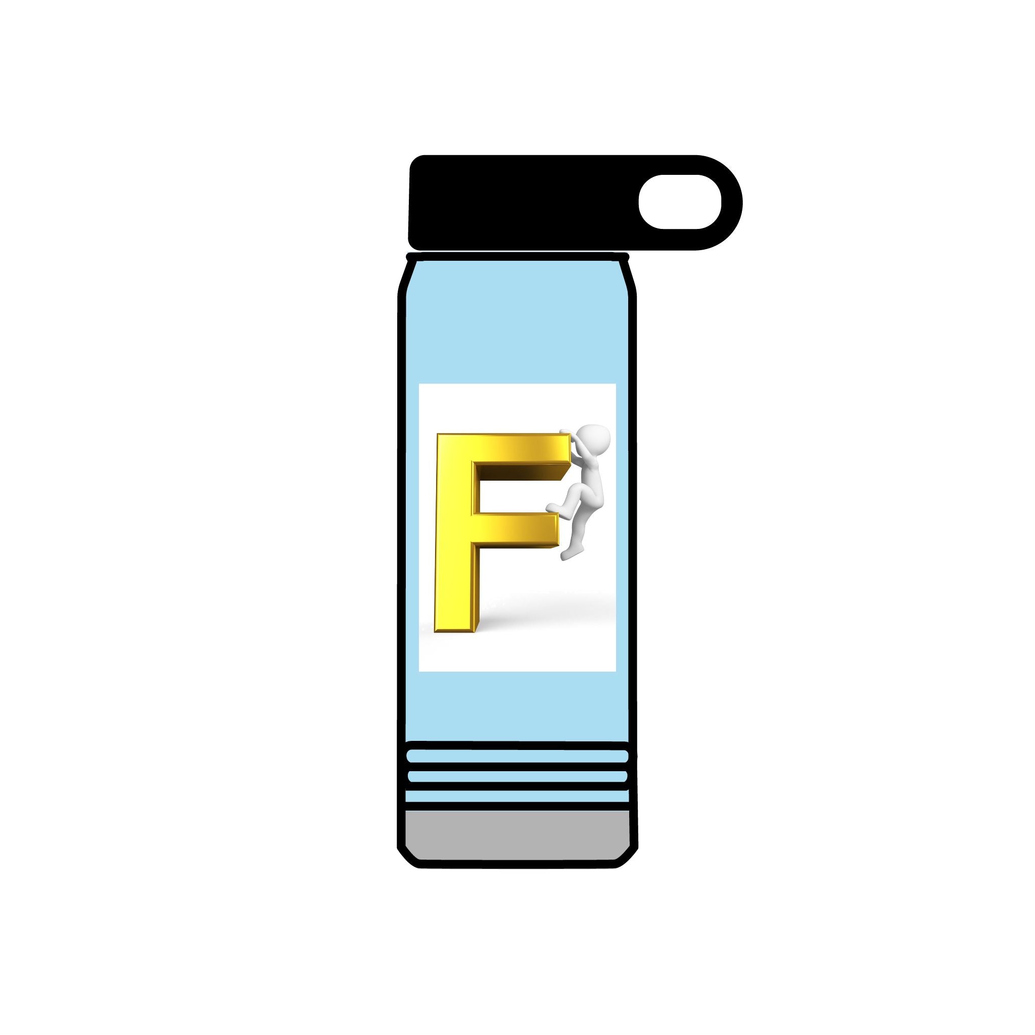 Yellow 3D Letter F with Climber Water Bottle | 20oz Bottle
