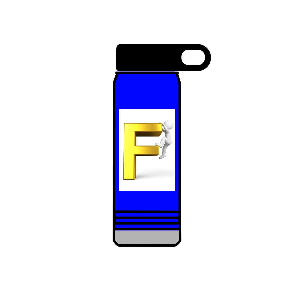 Yellow 3D Letter F with Climber Water Bottle | 20oz Bottle