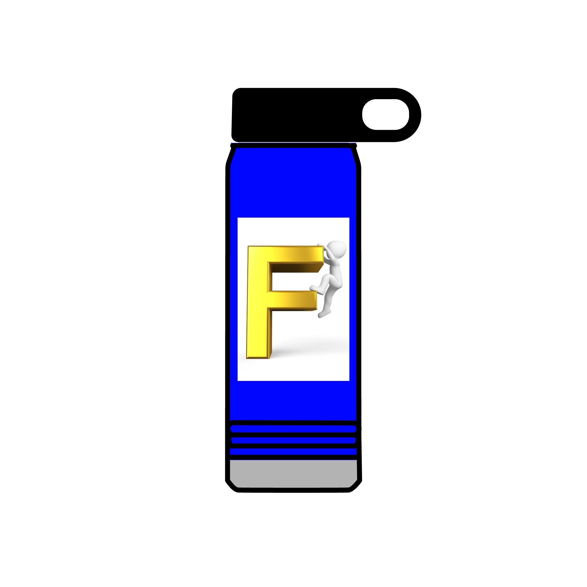 Yellow 3D Letter F with Climber Water Bottle | 20oz Bottle