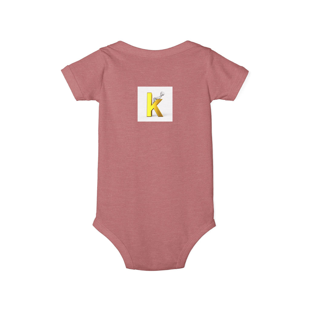 Yellow Letter K Initial Onesie | Infant One Piece