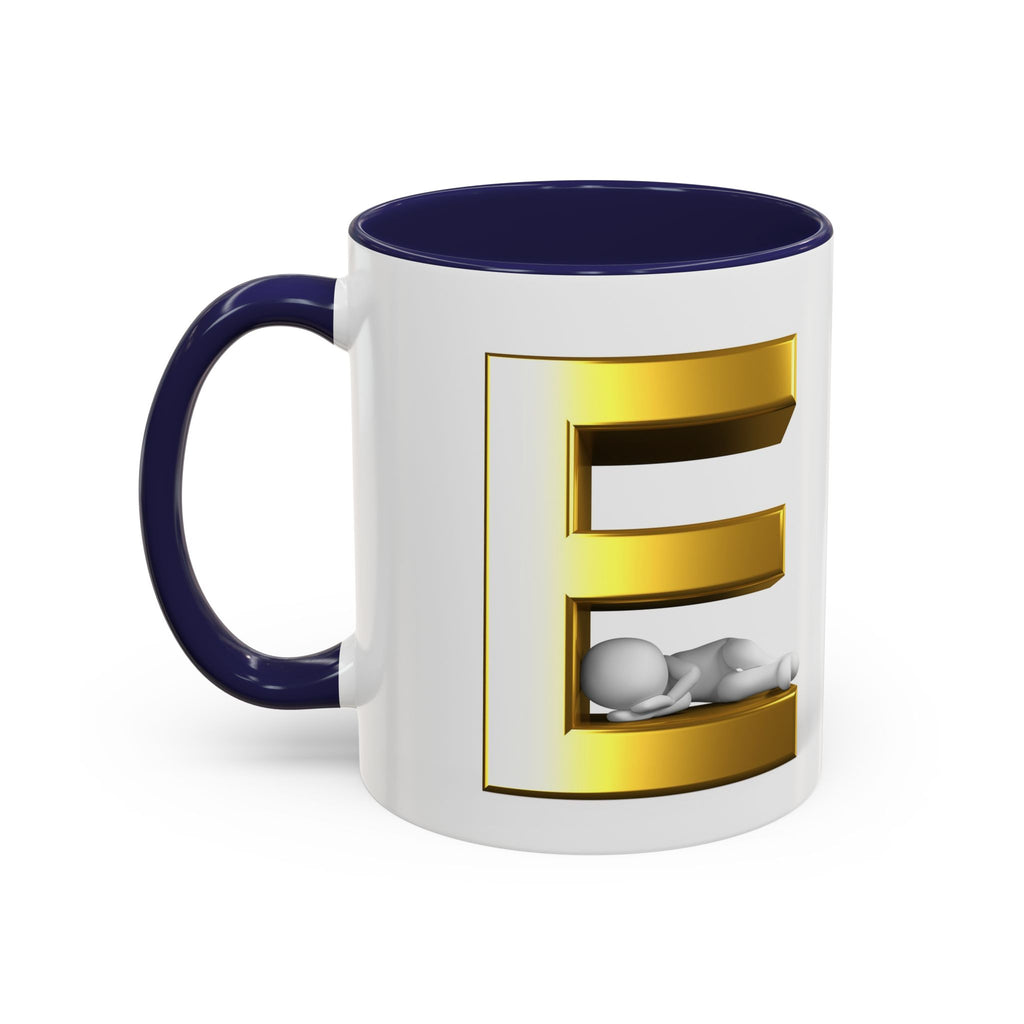 Gold 3D Buchstaben E Tasse | Akzent-Kaffeetasse