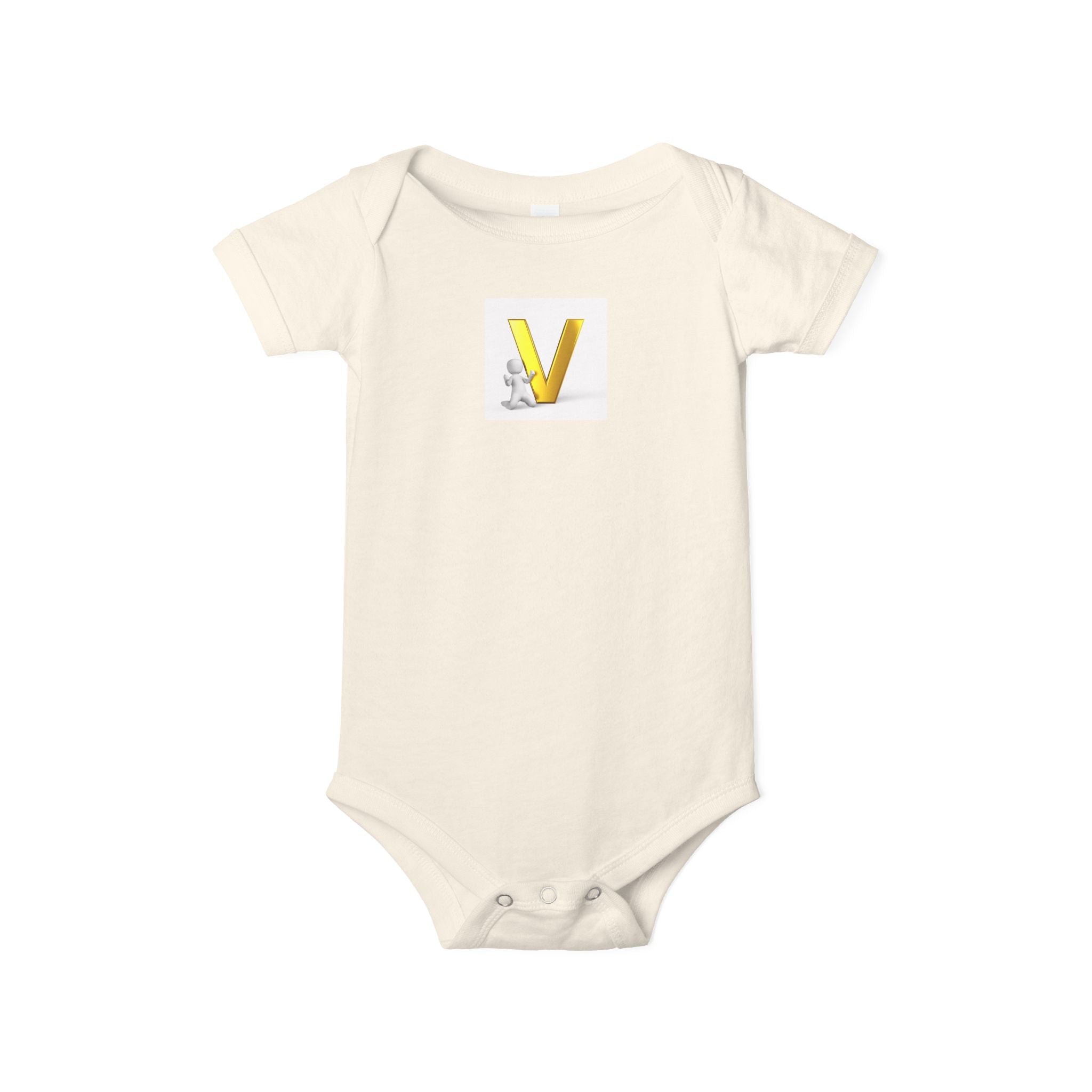 Body bébé lettre V dorée | Grenouillère mignonne lapin initiale