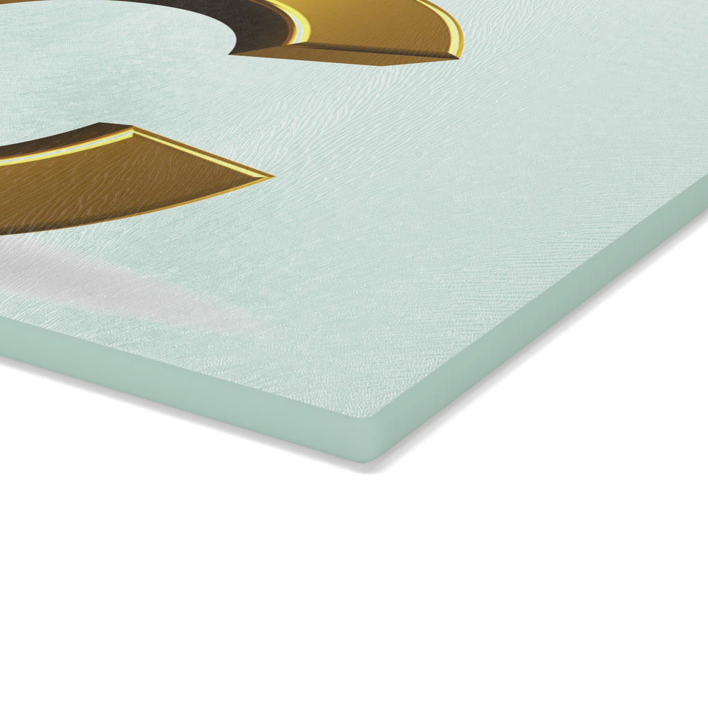 Gold Letter C Glass Cutting Board | Initial Monogram Kitchen Decor