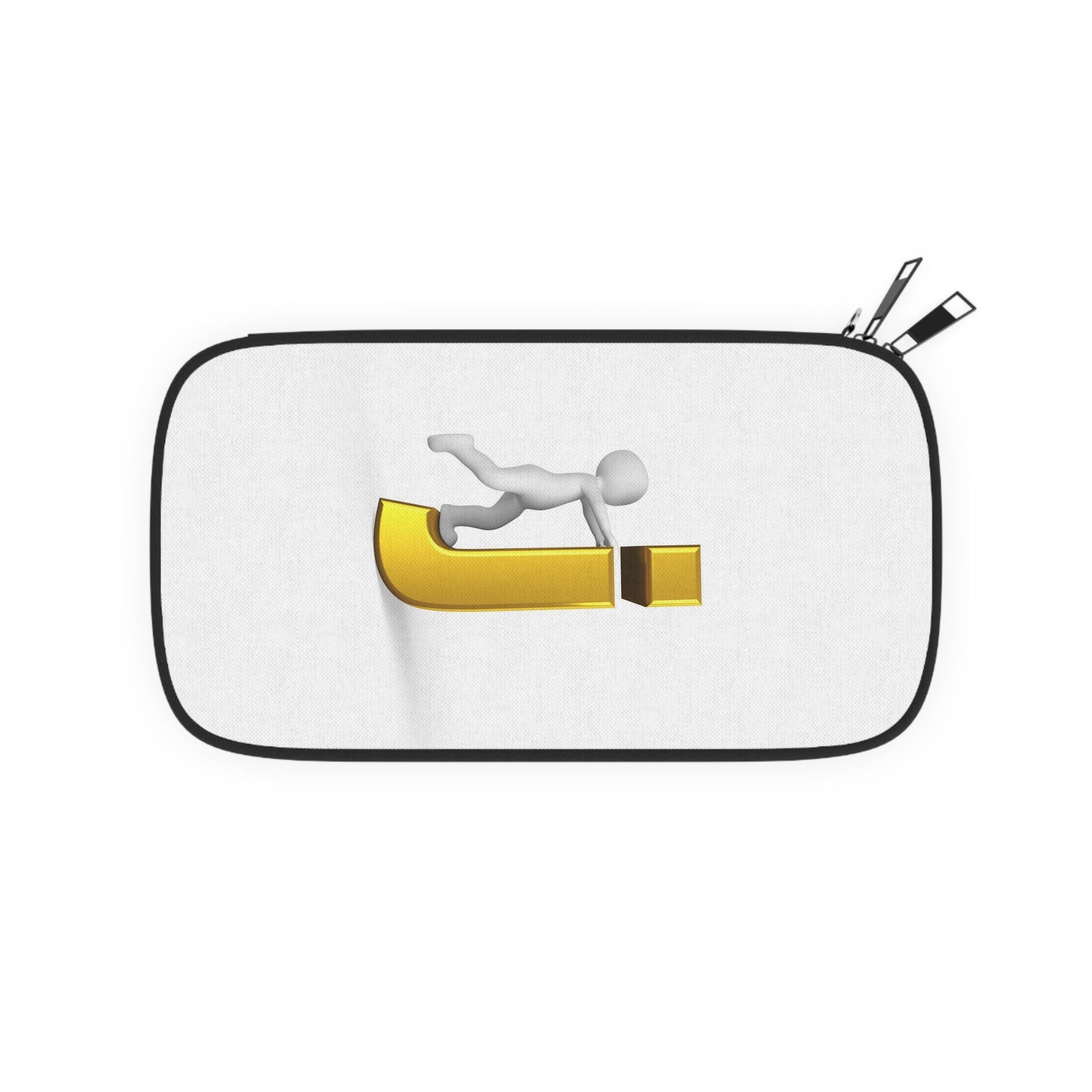 3D Gold Letter J with Climbing Figure Passport Wallet | Monogram Travel Pouch