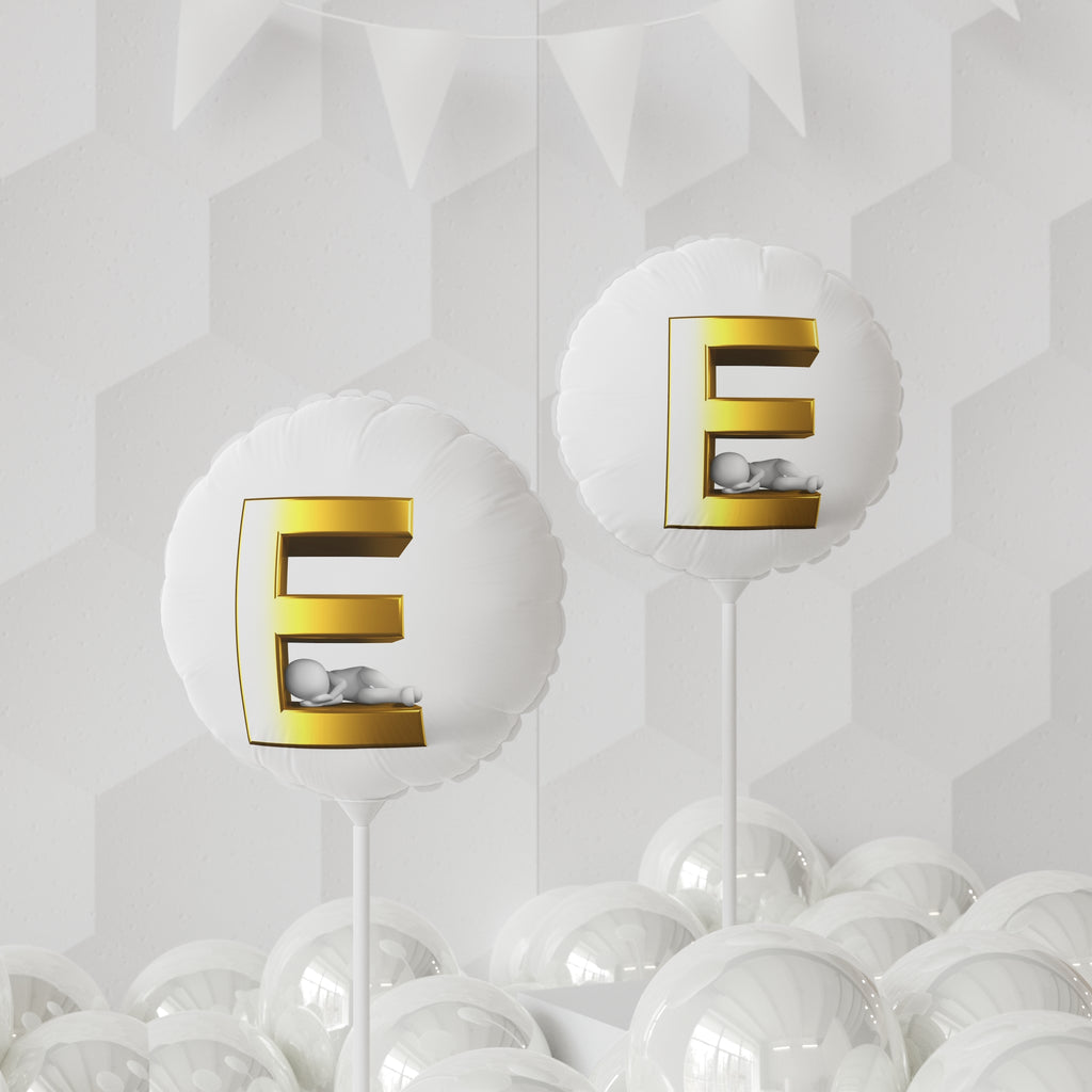 Gold Letter E Balloon 11" Round Mylar Balloon