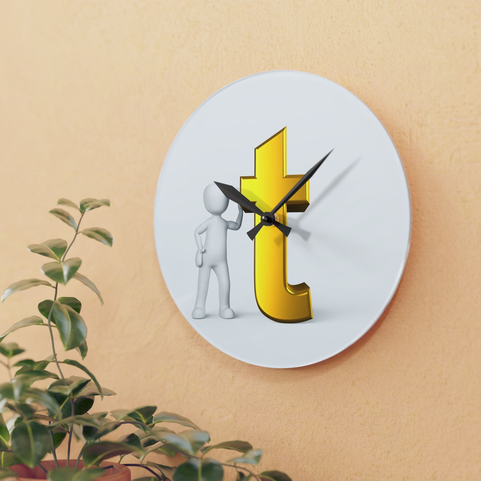 Gold Letter T Clock Acrylic Wall Clock | Finance, Money Decor