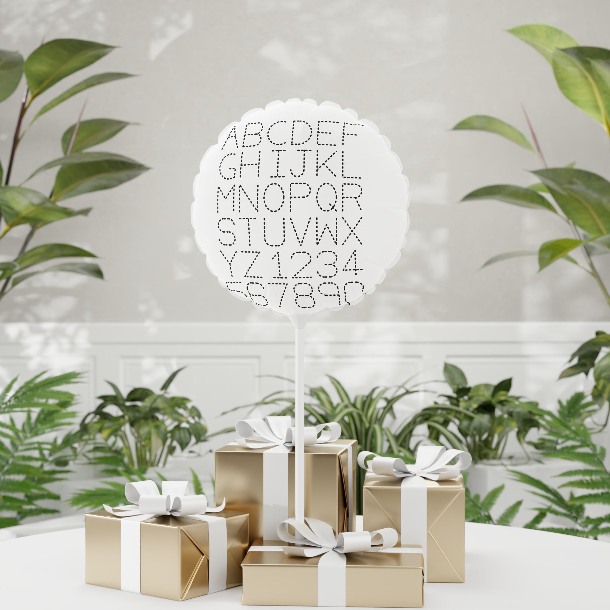 Dotted Alphabet and Numbers Balloon Round 11"