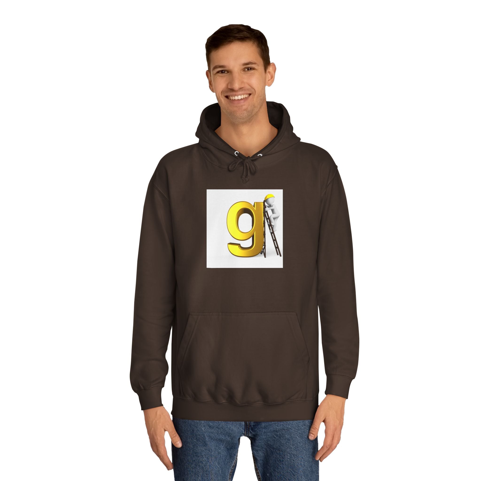 Gold Letter G with Painter Character Hoodie | Initial Monogram