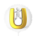 Gold Letter U Balloon 11" Round Balloon