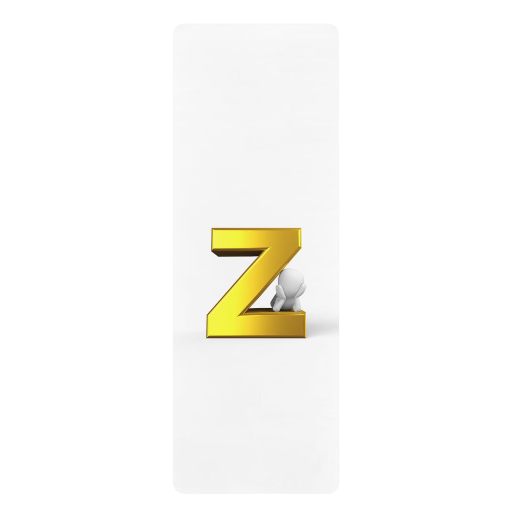 Gold Letter Z Monogram Rubber Yoga Mat | Initial Z Yoga Mat