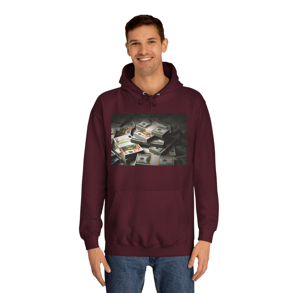 Stacked Cash Money Hoodie | Vintage Banknote Print, Stacks of Dollars