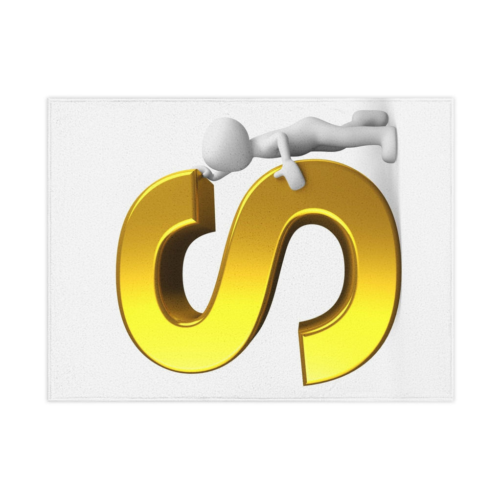 Gold Letter S with 3D Figure Toddler Blanket | Initial Monogram