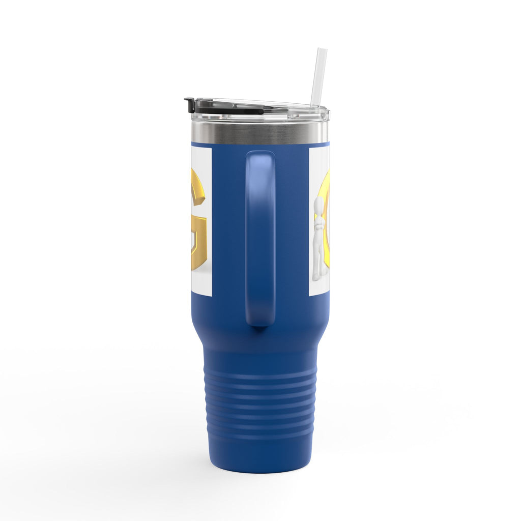 Gold 3D Letter G Initial Travel Mug 40oz | Insulated Tumbler