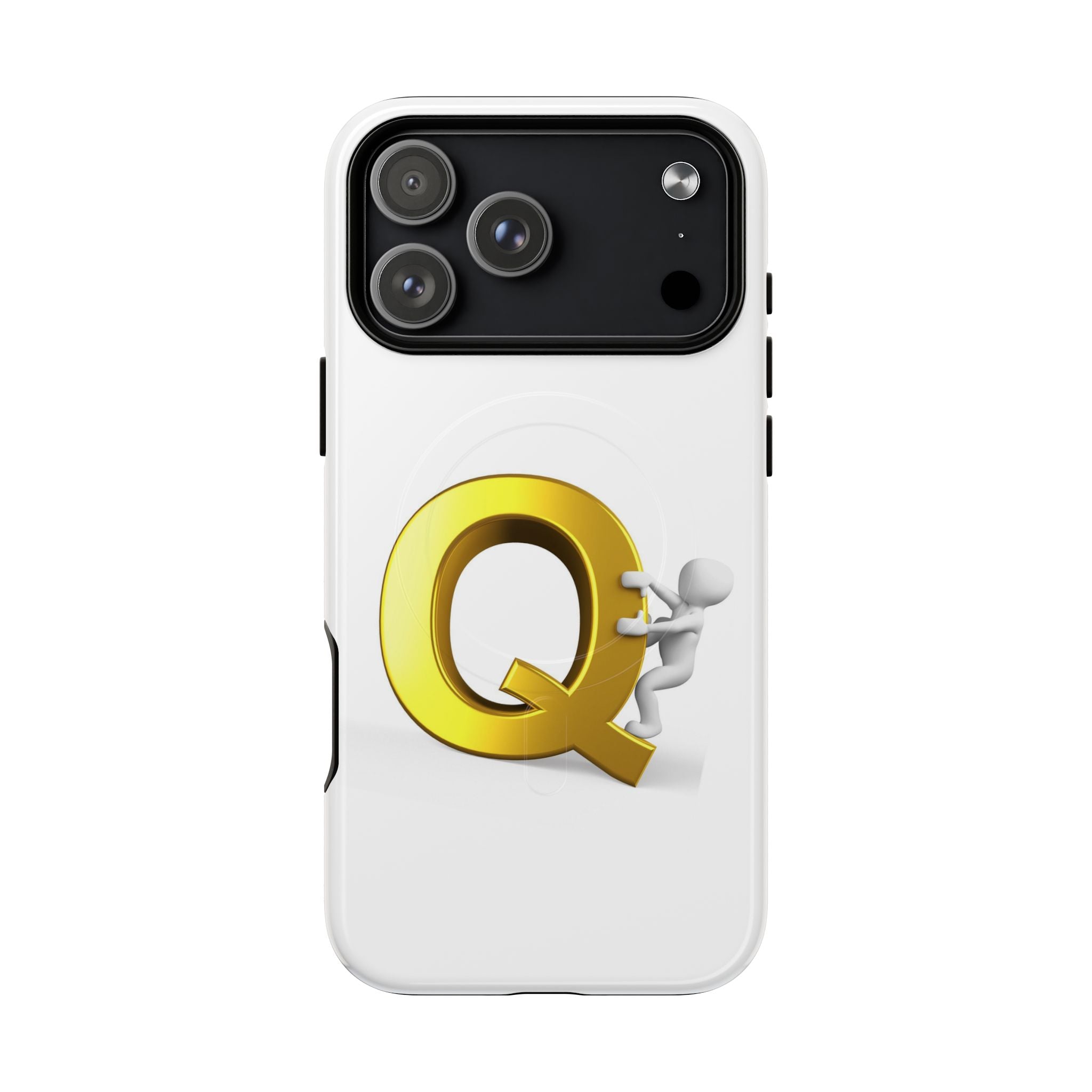 Coque de téléphone motif Lettre Q dorée | Coque de protection magnétique